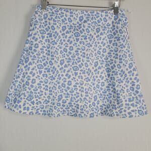 Renwick Leopard Print Skort Flounce Skirt size S Blue White Golf Tennis Athletic